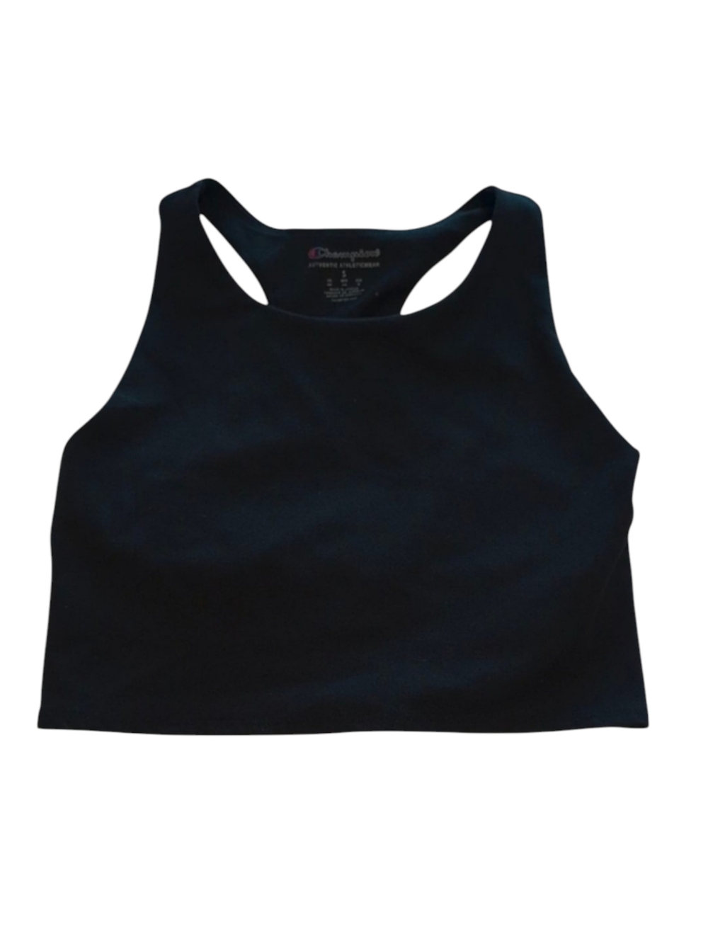 Champion Black Crop Tank Top with Built in Shelf Bra